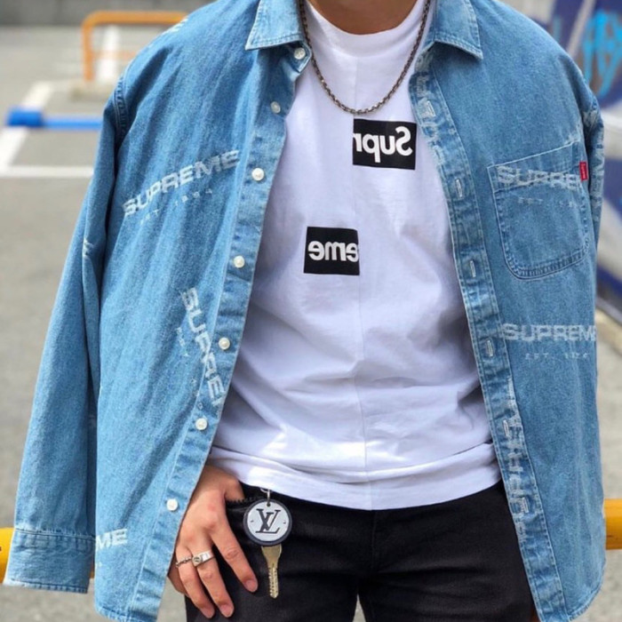 Supreme x CDG 18FW Split Box Logo Tee FZTX663