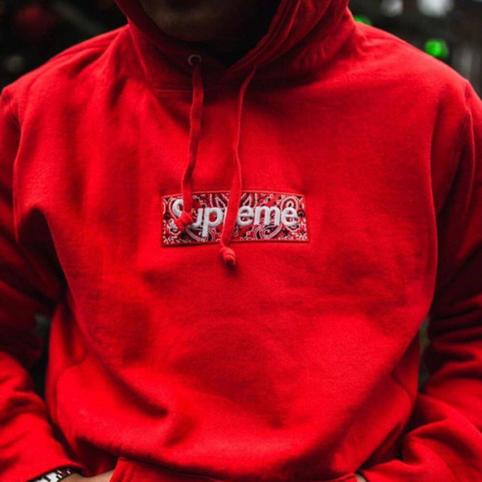 Supreme 19FW Bandana Box Logo Hooded Sweatshirt FZWY243