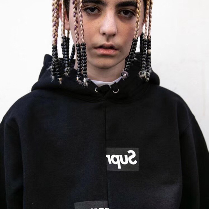 Supreme x CDG 18FW Split Box Logo Hooded Sweatshirt FZWY0819