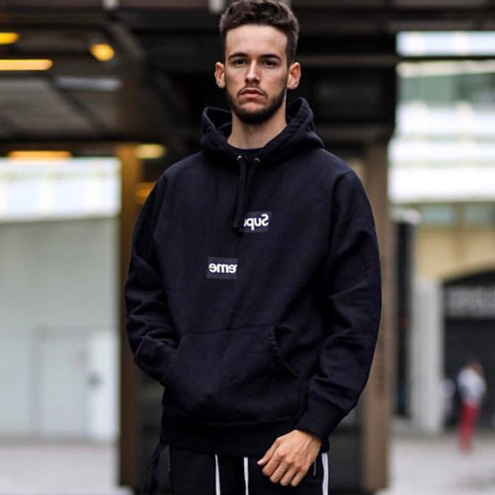Supreme x CDG 18FW Split Box Logo Hooded Sweatshirt FZWY0819