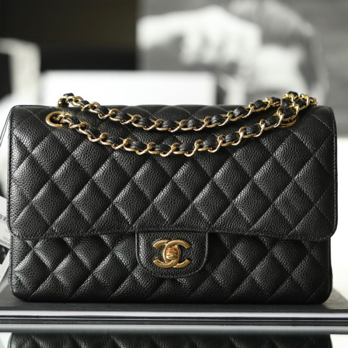 Chanel classic flap Medium Cowhide caviar FZBB025 15.5cm*25.5cm*6.5cm