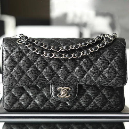 Chanel classic flap Medium Cowhide caviar FZBB025 15.5cm*25.5cm*6.5cm