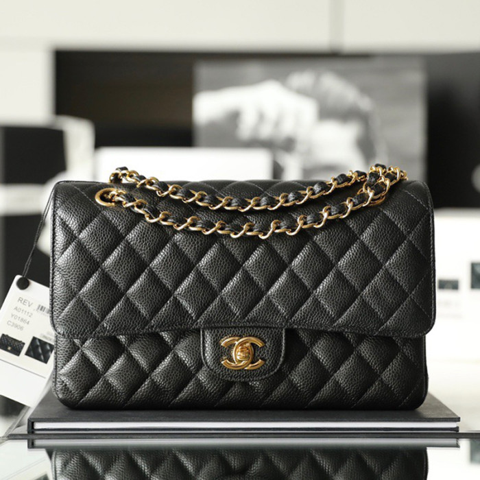 Chanel classic flap Medium Cowhide caviar FZBB025 15.5cm*25.5cm*6.5cm