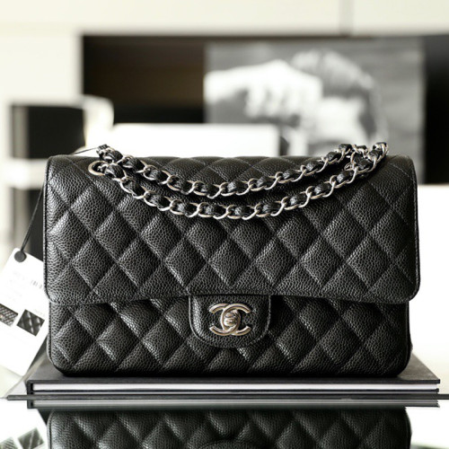 Chanel classic flap Medium Cowhide caviar FZBB025 15.5cm*25.5cm*6.5cm