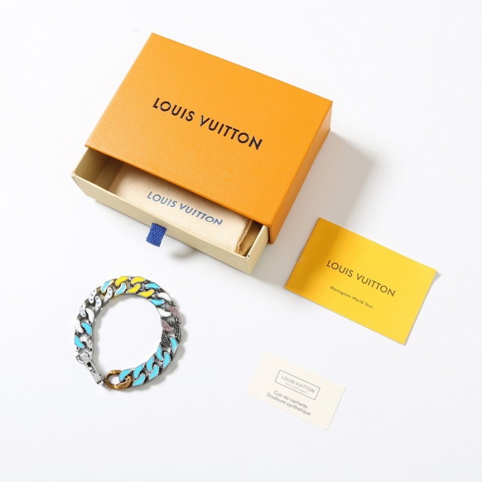 LV chain links patches Bracelet necklace FZXL049