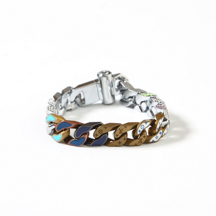 LV chain links patches Bracelet necklace FZXL046