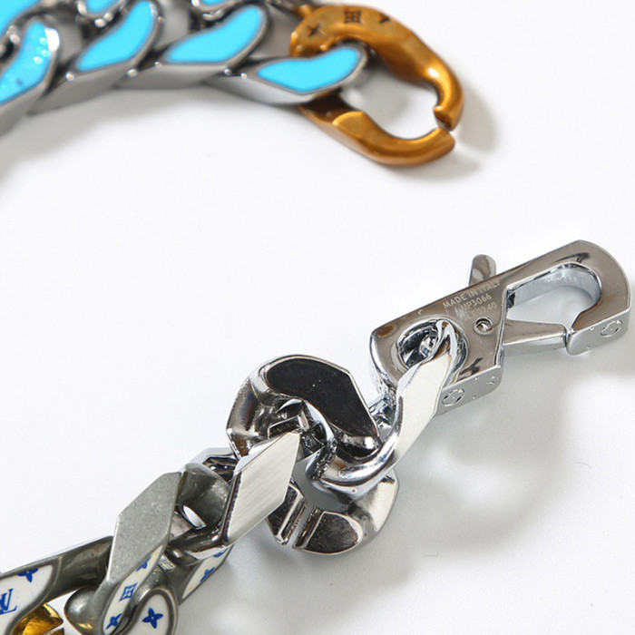 LV chain links patches Bracelet necklace FZXL049