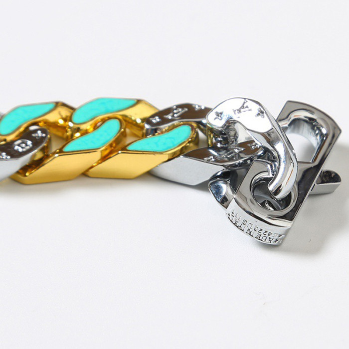 LV chain links patches Bracelet necklace FZXL049
