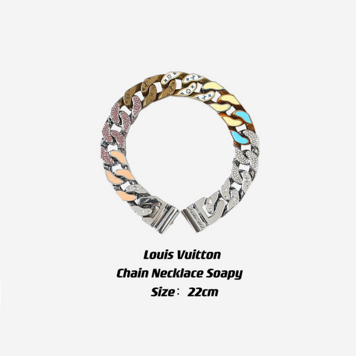 LV SOAPY chain links patches Bracelet necklace FZXL042