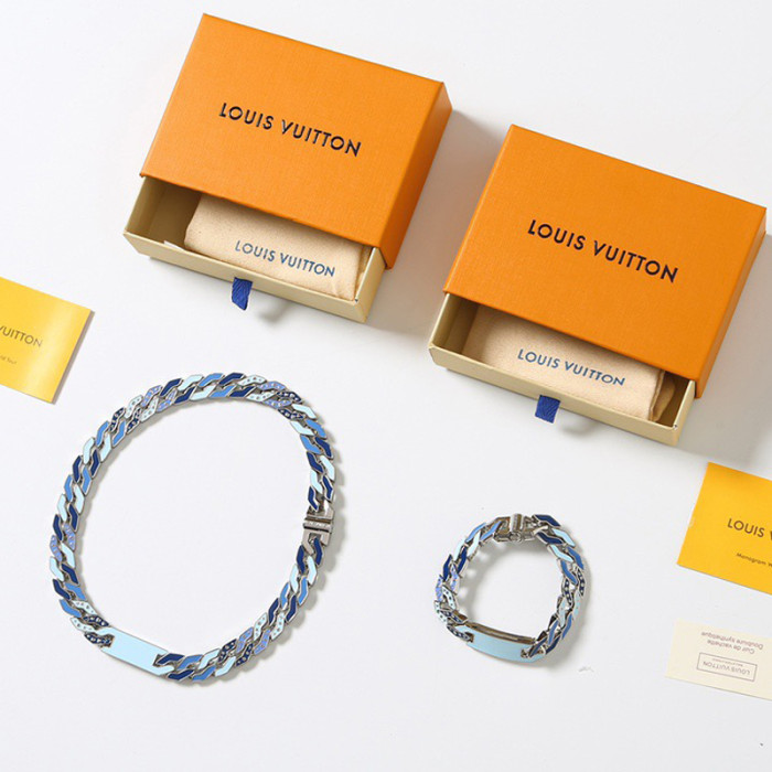 LV CUBAN CHAIN Bracelet necklace FZXL051