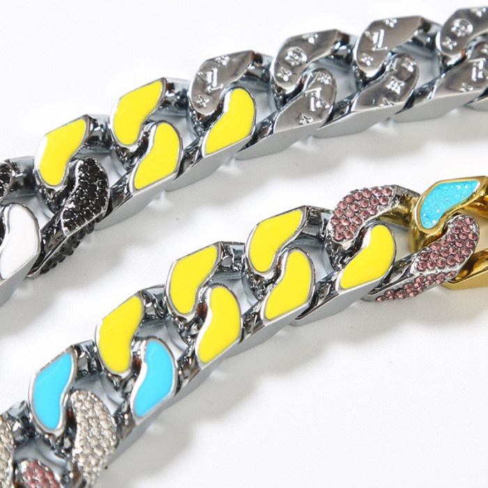 LV chain links patches Bracelet necklace FZXL049