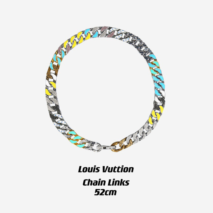 LV chain links patches Bracelet necklace FZXL049
