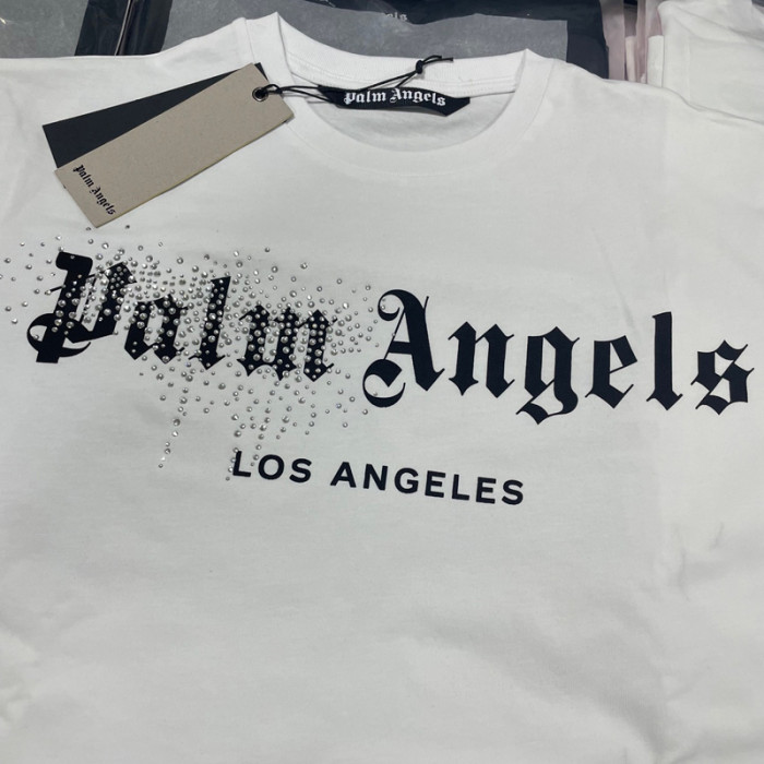 Palm Angels RHINESTONE SPRAYED CLASSIC tee FZTX2111