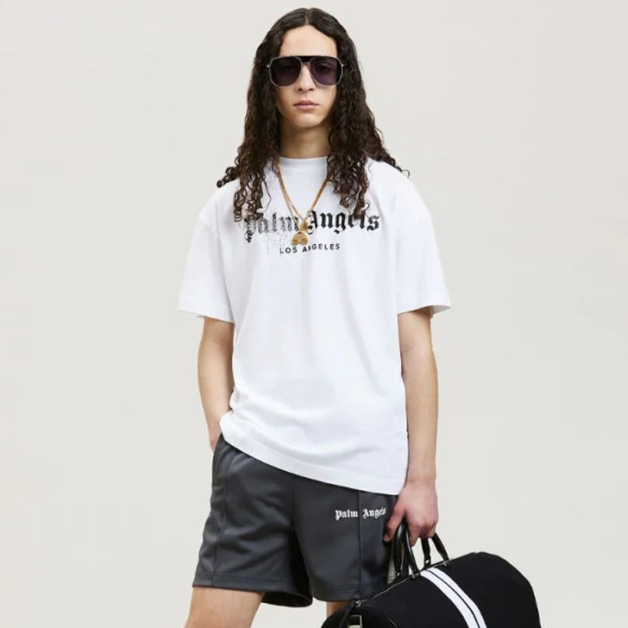 Palm Angels RHINESTONE SPRAYED CLASSIC tee FZTX2111