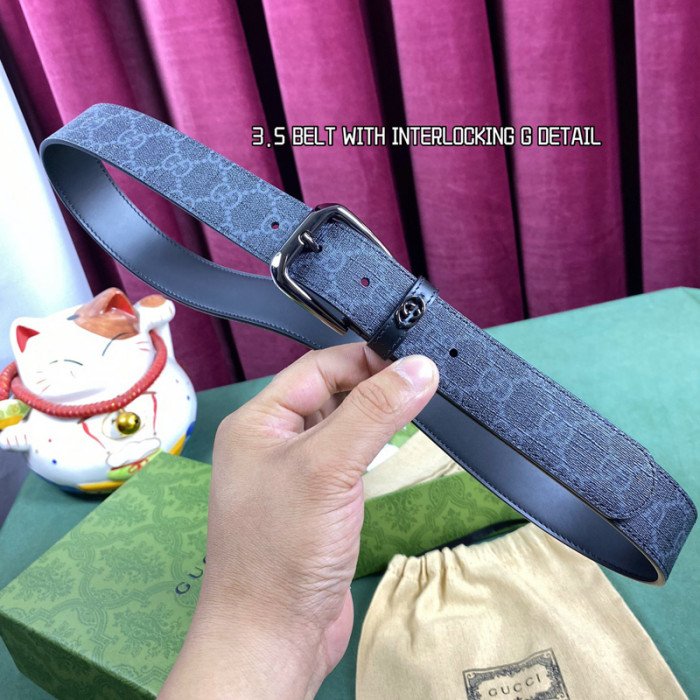 Gucci BELT WITH INTERLOCKING G DETAIL 35MM BELT FZYD074