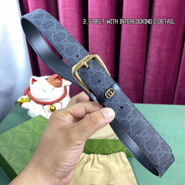 Gucci BELT WITH INTERLOCKING G DETAIL 35MM BELT FZYD074