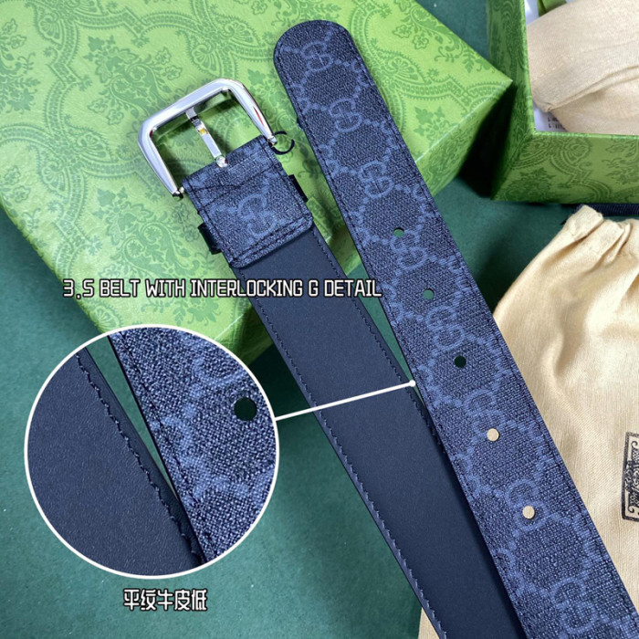 Gucci BELT WITH INTERLOCKING G DETAIL 35MM BELT FZYD074