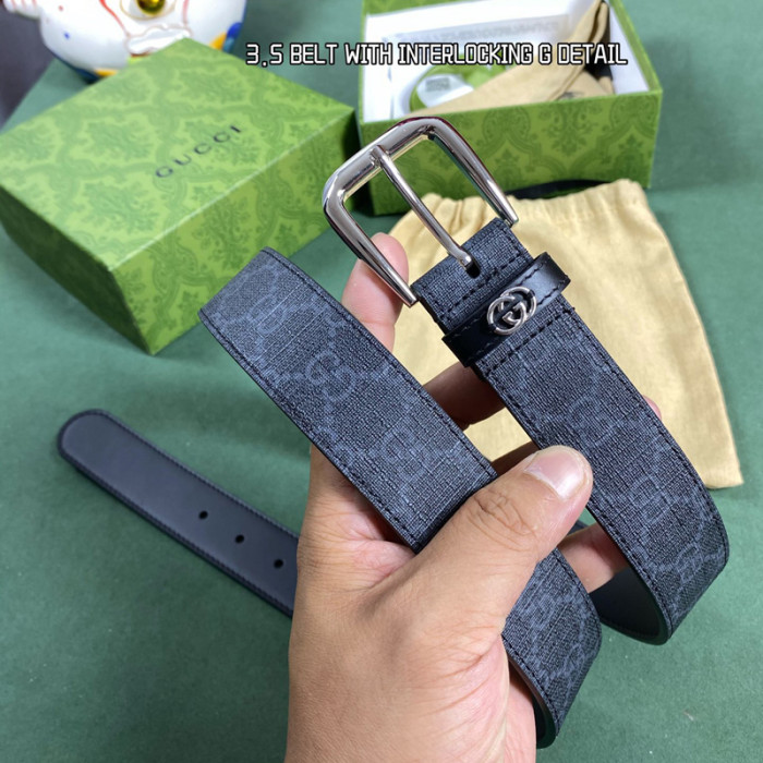 Gucci BELT WITH INTERLOCKING G DETAIL 35MM BELT FZYD074