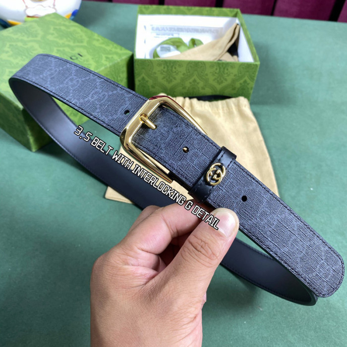 Gucci BELT WITH INTERLOCKING G DETAIL 35MM BELT FZYD074
