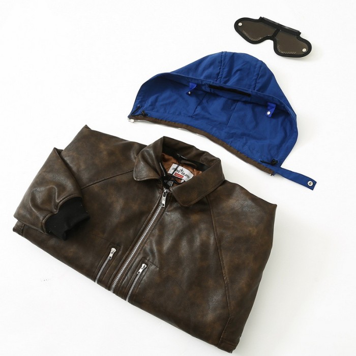 Supreme X Stone island WEEK10 LEATHER BOMBER JACKET FZJK1186