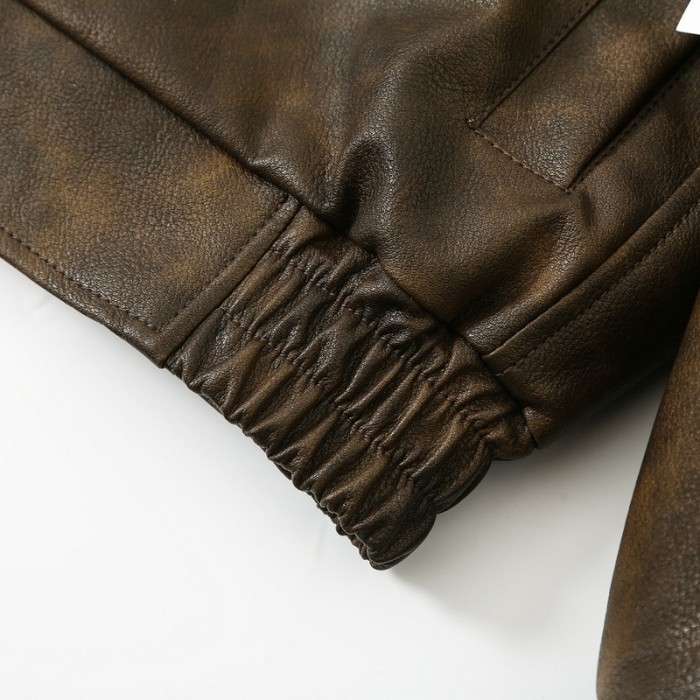 Supreme X Stone island WEEK10 LEATHER BOMBER JACKET FZJK1186