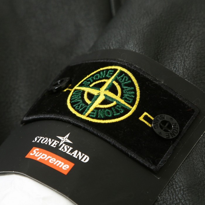 Supreme X Stone island WEEK10 LEATHER BOMBER JACKET FZJK1186