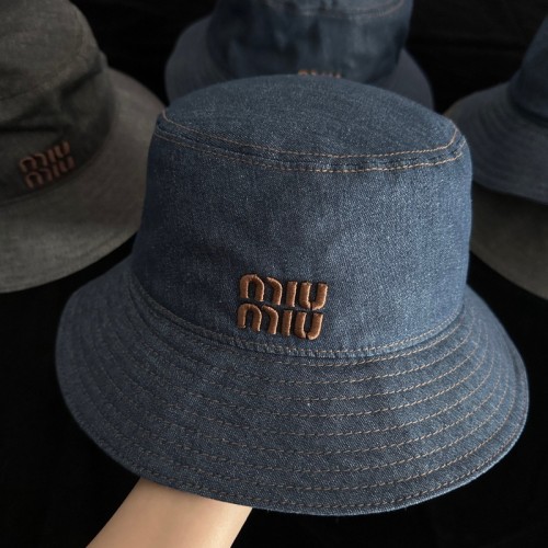 MIUMIU Denim Fisherman's hat cap FZMZ184