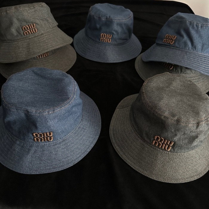 MIUMIU Denim Fisherman's hat cap FZMZ184