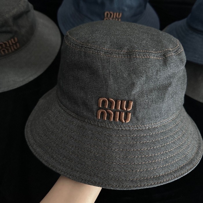 MIUMIU Denim Fisherman's hat cap FZMZ184