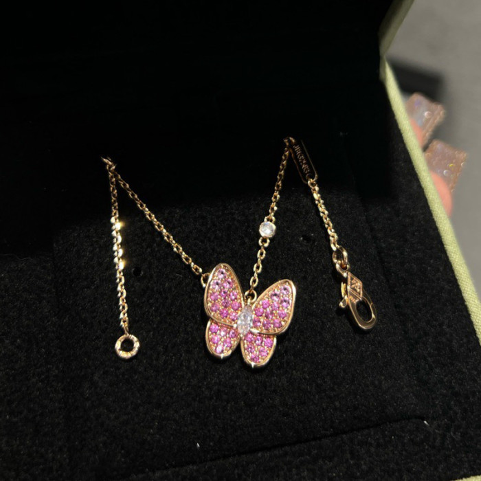 Van Cleef & Arpels Two Butterfly Necklace FZPJ050