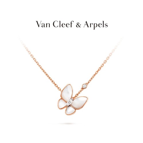 Van Cleef & Arpels Two Butterfly Necklace FZPJ050