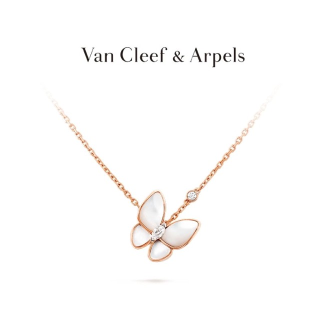 Van Cleef & Arpels Two Butterfly Necklace FZPJ050