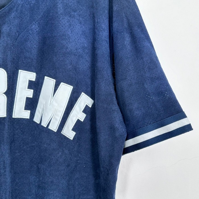 SUPREME 24SS ULTRASUEDE MESH BASEBALL JERSEY FZTX4058