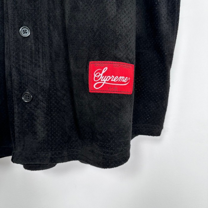 SUPREME 24SS ULTRASUEDE MESH BASEBALL JERSEY FZTX4058