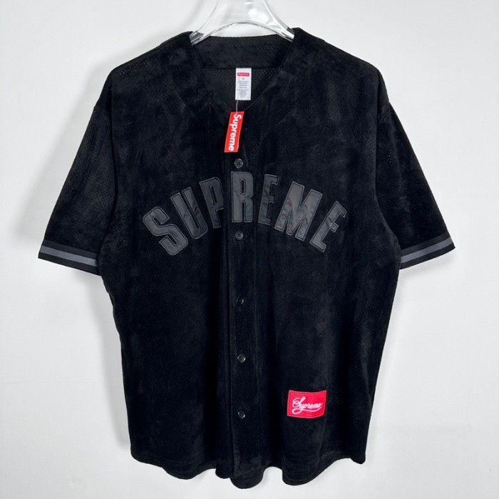 SUPREME 24SS ULTRASUEDE MESH BASEBALL JERSEY FZTX4058