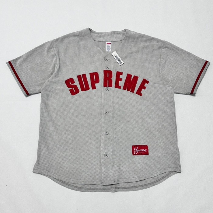 SUPREME 24SS ULTRASUEDE MESH BASEBALL JERSEY FZTX4058