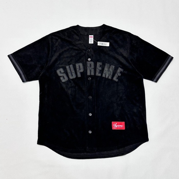 SUPREME 24SS ULTRASUEDE MESH BASEBALL JERSEY FZTX4058