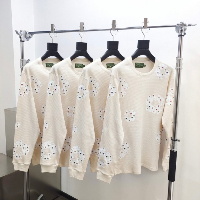 DENIM TEARS Rhinestone waffle tee FZWY1374
