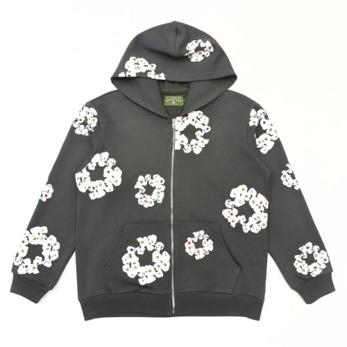 DENIM TEARS Rhinestone Zipper Hoodies FZWY1373