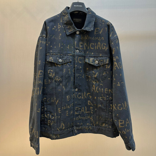Balenciaga BLEACHY ALLOVER Denim Jacket FZJK1458