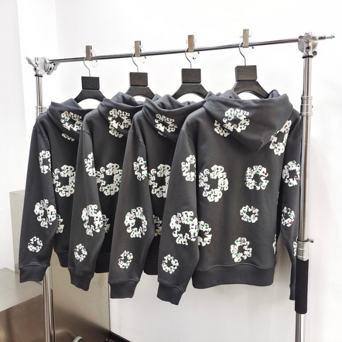 DENIM TEARS Rhinestone Zipper Hoodies FZWY1509