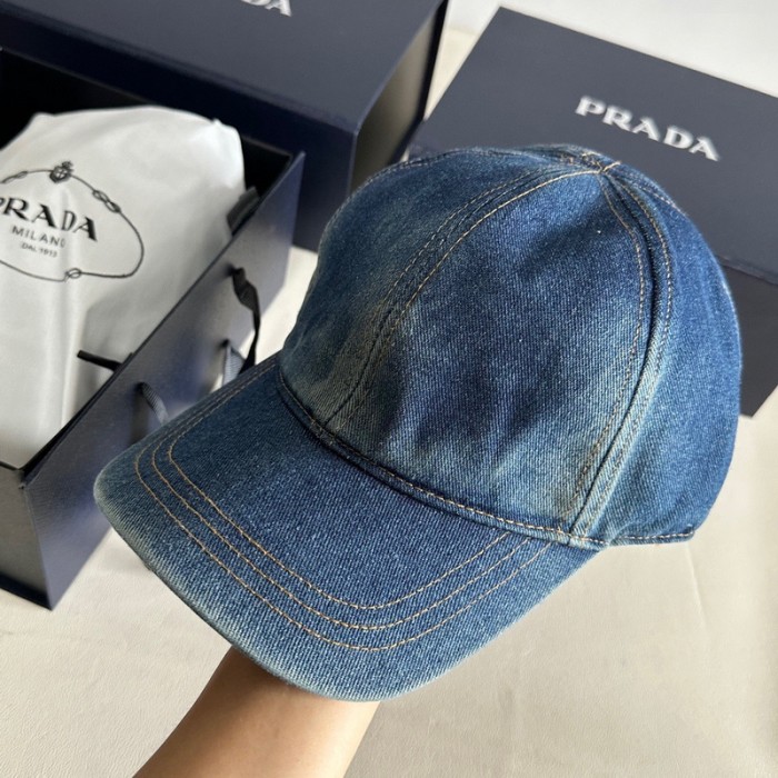 Prada Denim Fisherman's hat cap Baseball Hat FZMZ203