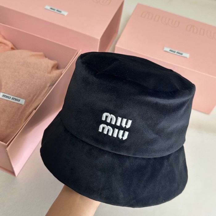 MIUMIU Velour Fisherman's hat cap FZMZ201