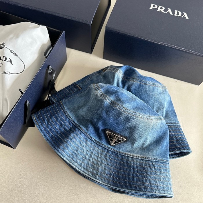 Prada Denim Fisherman's hat cap Baseball Hat FZMZ203