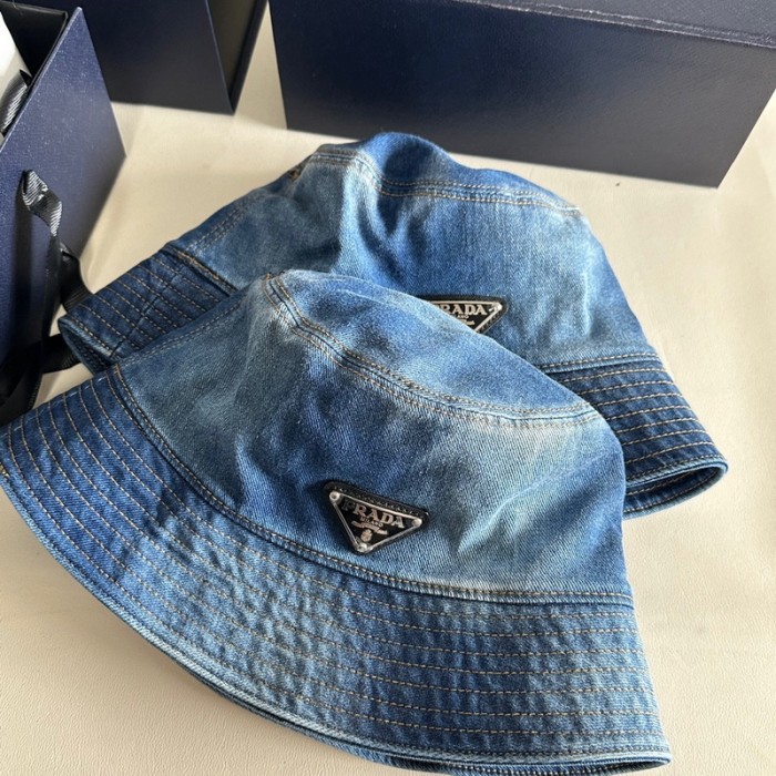 Prada Denim Fisherman's hat cap Baseball Hat FZMZ203