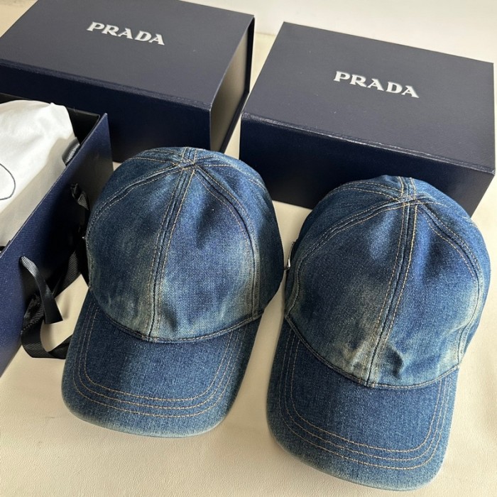 Prada Denim Fisherman's hat cap Baseball Hat FZMZ203