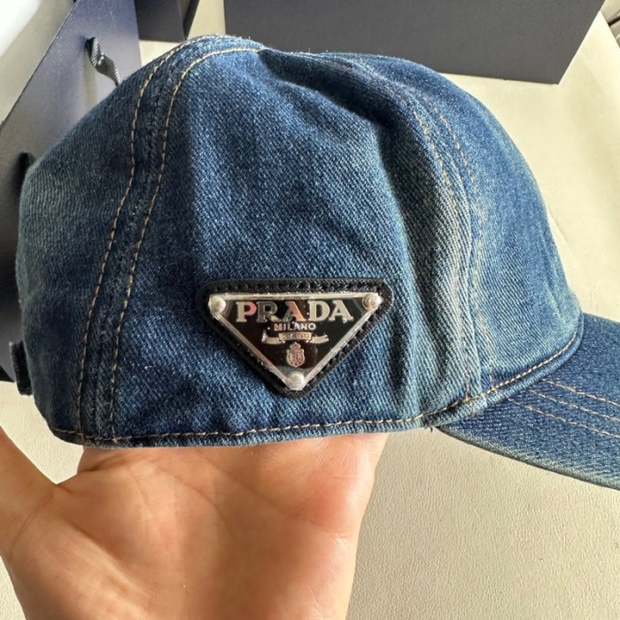 Prada Denim Fisherman's hat cap Baseball Hat FZMZ203