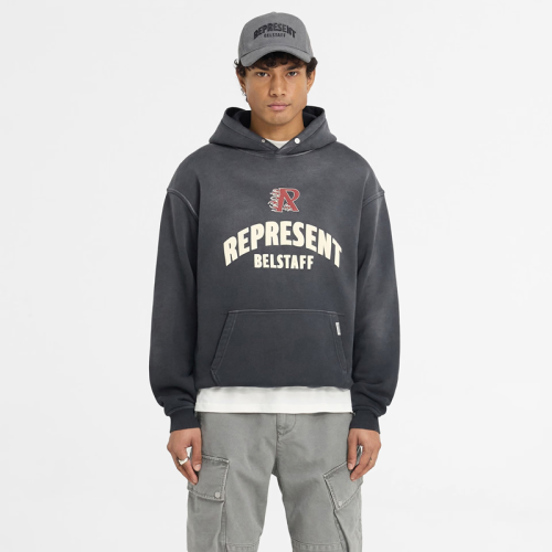 REPRESENT X BELSTAFF FLAME PHOENIX VINTAGE HOODIE FZWY1649