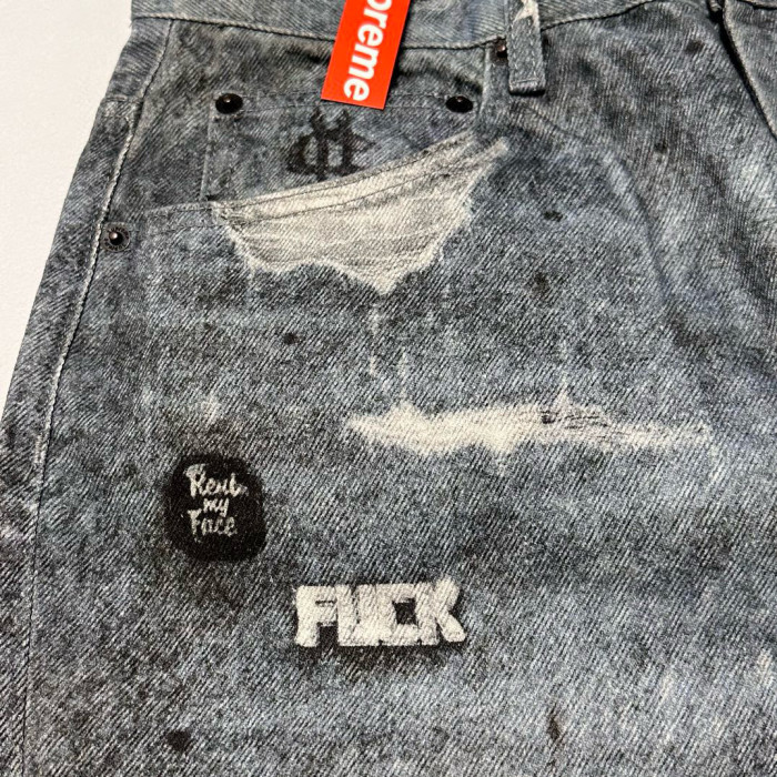 SUPREME 24FW HJR TROMPE L'OEIL LOOSE FIT JEAN FZKZ1164