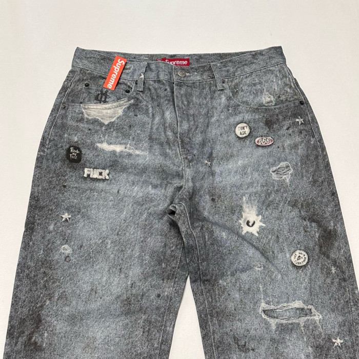 SUPREME 24FW HJR TROMPE L'OEIL LOOSE FIT JEAN FZKZ1164